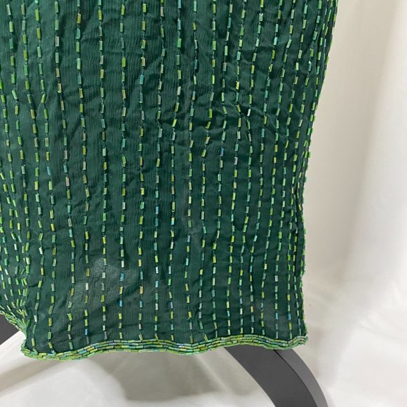 VTG Night Vogue Green Gold Embellished Maxi Dress - Picture 4 of 12